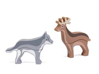 Sevi Mix o Match Loup-Cerf Dolomites Jeux et constructions en Bois pour Les Enfants à partir de Deux Ans | 23x6x15,5cm Nature | modèle 87865