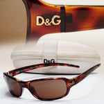 Dolce & Gabbana Sunglasses 2008 Vintage Brown Tortoise Wrap D&G 2200 095 031124