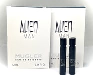 MUGLER ALIEN MAN 2 X 1.2ml EDT SAMPLE SPRAY