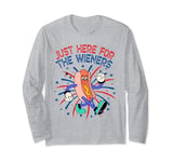 Retro Just Here For The Wieners 4th of July Funny Men Women Long Sleeve T-Shirt