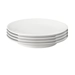 Denby White Porcelain Small Plates Set of 4-17.5cm Dishwasher Microwave Safe Crockery - Chip & Crack Resistant Appetiser Side Plates