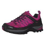 CMP Femme Rigel Low WMN Trekking Shoe WP Chaussure de Marche, Pink Fluo-B.Blue, 37 EU