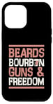 Coque pour iPhone 12 Pro Max Barbes Bourbon Gun And Freedom USA Patriotic Dad American