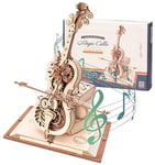 ROWOOD Puzzle 3D Violoncelle Magique Boîte à Musique en Bois Entraînement par Engrenage, Cadeau Maquette en Bois a Construire pour Adultes Enfants