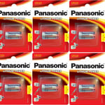 6 Panasonic 123 LITHIUM Photo Batteries CR123A CR17345