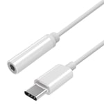 USB-C til Jack 3.5 mm-adapter Aisens A109-0384 15 cm Hvid