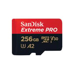 Sandisk Extreme Pro Microsdxc Sqxcd 256Gb V30 U3 C10 A2 Uhs-I 200Mb/S R 140Mb/S W 4X6 Sd Adaptor Lifetime Limited