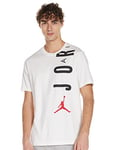 Nike CZ8402-100 M J JDN AIR Stretch SS Crew T-Shirt Mens White/Black/Gym red L