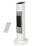 Electric Heater Energy Efficient – Heater for Home Low Energy Silent – Portable Oscillating Cereamic Fan Heater – Touch Screen, White & Gold 2000W Heater Fan with Tip-Over Safety Setting – by Nuovva