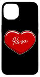 Coque pour iPhone 13 Cœur rose dessiné à la main – Prénom Cœurs I Love Rosa