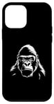 Coque pour iPhone 12 mini Gorilla Silhouette, Gorilla, Dos argenté, Homme, Femme