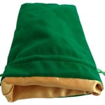 Velvet Dice Bag with Satin Liner 6"x8", Green Velvet Dice Bag with G (US IMPORT)