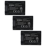 EXTENSILO 3x Batteries compatible avec Sony Alpha DSLR-A290, DSLR-A290L, DSLR-A290Y appareil photo, reflex numérique (650mAh, 7,2V, Li-ion)