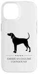 Coque pour iPhone 14 Silhouette noire coonhound anglais américain