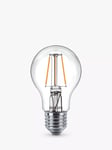 Philips 4.3W ES LED Non Dimmable Classic Filament Bulbs, Clear, Pack of 3