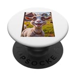 chèvre super mignon animaux ferme animal riant souriant PopSockets PopGrip Adhésif