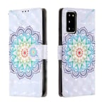 KM-WEN® Case for Samsung Galaxy Note20 N980F (6.7 Inch) 3D Design Flower Pattern Magnetic Closure PU Leather Wallet Case Flip Cover Case Bag with Stand Protective Cover Color-8