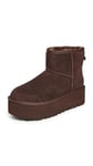 UGG Women's Classic Mini Platform Fashion Boot, Burnt Cedar, 6 UK