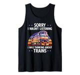 Model Railroad Conductor Wagon Train Thinking About Trains Tank Top