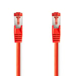 NEDIS Câble Cat 6 | Fiche RJ45 | Fiche RJ45 | S/FTP | 0,15 m | Rond | LSZH | Rouge | Label