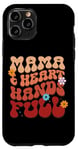 iPhone 11 Pro Mama Heart Hands Full Retro Floral Typography Case