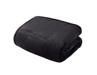 Sleepdown Luxury Waffle Fleece Black Throw Over Sofa Super Soft Warm Cosy Honeycomb Bed Blanket Bedspread - 150cm x 200cm, 5056242854456