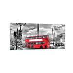 Impression sur Verre 120x50cm Tableaux Image Photo Trafalgar square taxi londres