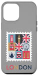 iPhone 12 Pro Max London Stamp with Iconic Landmarks - London Souvenir Case