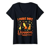 Womens Housekeeping Cleaning Lady I Make Dirt Disappear Cleaner V-Neck T-Shirt