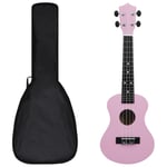 Sopranukulele med väska för barn sopran rosa 23"