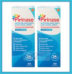 2x Pirinase Nasal Spray Hayfever Relief Adults -24H Relief-Non Drowsy- 60 Sprays