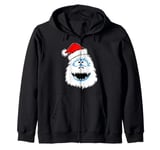 Funny Xmas Abominable Snowman Bigfoot Yeti Retro Christmas Zip Hoodie