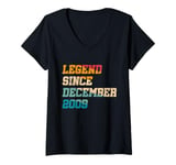 Womens 15 Year Old Legend Since December 2009 Vintage 15th Birthday V-Neck T-Shirt