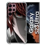 Cokitec Tempered Glass Case for Samsung Galaxy S23 Ultra Manga Death Note Kira