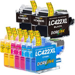 DOREINK LC422XL Cartouches Compatibles avec Brother LC422XL LC422 LC 422XLVAL Multipack pour Brother MFC-J5340DW MFC-J5345DW MFC-J5740DW MFC-J6540DW MFC-J6940DW MFC-J5340DWE MFC-J6540DWE 8er Pack