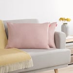 Blumtal Lot de 2 Housses de Coussins 40x60 Rose - Housses de Coussins en Chenille douillettes avec Fermeture éclair cachée, certifiée Oekotex, pour Coussins de décoration et de canapé