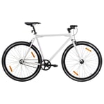 vidaXL Fixed gear cykel vit och svart 700c 59 cm 92263