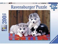 Ravensburger - Puzzle Enfant - Puzzle 200 pièces XXL - Mignons Huskies - À partir de 8 ans - Puzzle de qualité supérieure - Carton épais et résistant - Animaux - 12823