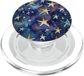 Midnight Stars Night With Colorful Pattern For Boys Girls PopSockets PopGrip for MagSafe