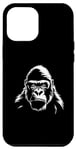 Coque pour iPhone 15 Pro Max Gorilla Silhouette, Gorilla, Dos argenté, Homme, Femme