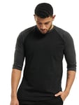 Urban Classics Men's Raglan T-Shirt, Black/Charcoal, XL