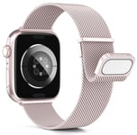 Higgs Métal Bracelet Compatible avec Bracelets Apple Watch 46mm 44mm Ultra 2 49mm 45mm 42mm Homme, Bracelet Double Magnétique pour iWatch Series 10 9 SE(se 2) 8 7 6 5 4 3 2 1,Metal Milanais