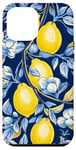 iPhone 13 Pro Max Italian Blue Tiles Pattern With Lemons Case