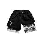 Anime Gym Shorts Män Kvinnor Berserk Manga 3d Print 2 I 1 Prestanda Shorts Träning Sommar Snabbtorkande Kompressionshorts Byxor 14 XL