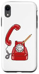 Coque pour iPhone XR Cadran rotatif vintage - Téléphone filaire - Couleur graphique rétro