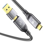 Câble USB C 40 Gbps (1m) pour Thunderbolt 4/Thunderbolt 3,prend en charge la vidéo 8K 60 Hz 100 W,câble USB A/C 2 en 1 vers type C USB4,pour Mac Studio,Display