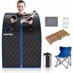 Cabine de Sauna à Vapeur Portable 3L avec Tabouret Télécommande,Température Réglable à 9 Réglages de Minuterie,Noir - Goplus