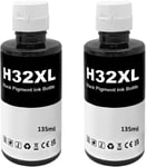 32Xl Encre Compatible Avec Hp 32 Xl Pour Smart Tank 315 319 455 515 516 530 555 558 559 570 655 670 790 5105 7005 7006 7305 7306 7605 415 419 Imprimante(2 Noir)