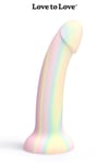 Gode Silicone Liquide Phosphorescent - Dildolls Fun - Design Courbé - Ventouse