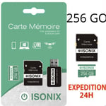 Carte Micro-Sd 256 Go Classe 10 4k Sdxc Smartphone Tablette Caméra Sport 100% Reél Class 10 + Lecture Carte